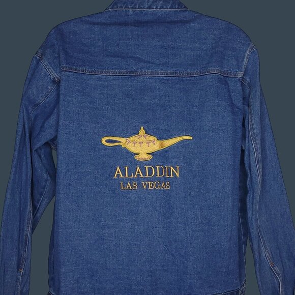 Aladdin Las Vegas Denim Jacket Size XL Embroidered Genie Lamp - Picture 1 of 6